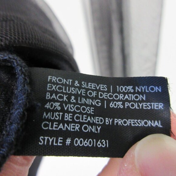 Club Monaco Women Top S Black Starburst Sequin LS Sheer Beaded Luxury Party 226 - Picture 4 of 12